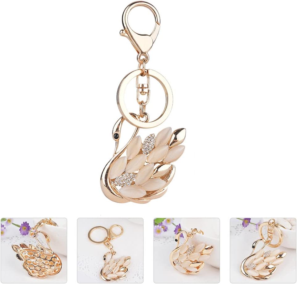 Swan Keychain Bling Keychains for Women Car Decor Women Swan Wallet s for Backpacks European and American Miss Zinc Alloy Rhinestone Decoration - Image 3