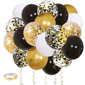 Zesliwy Black Gold Confetti Balloon...