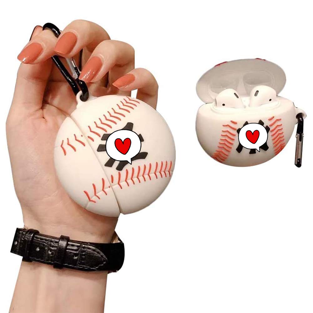 Boy Airpods Case Protective Silicone Cover Skin for Airpods1 Charging Case Airpods Keychain Silicone Street Fashion Case Sneaker Airpods 2 Case (Baseball)
