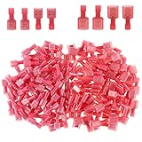Glarks 100pcs 22-16 Gauge Fully Insulated Female Male Spade Nylon Quick Disconnect Electrical Insulated Crimp Terminals Connectors Assortment Kit