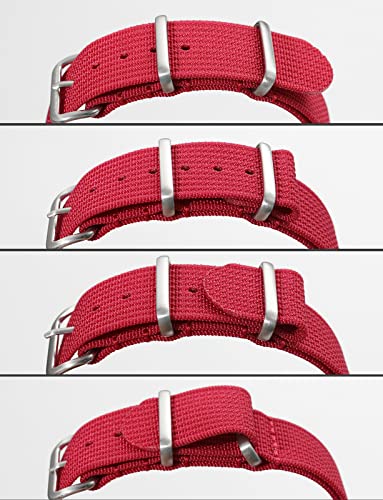 Image of TACTICAL FROG Nylon Watch Band 18mm 19 mm 20mm 22 mm 24 mm, Waterproof Military Watch Straps Replacement for Men Women, With Stainless Steel Buckle
