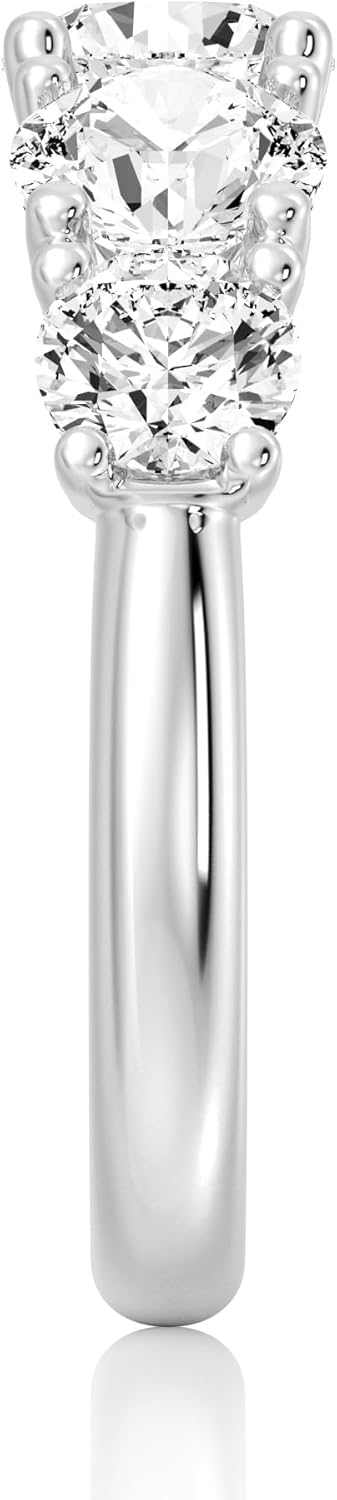 MSBLUE 3.2 Carat Round Cut Moissanite Engagement Ring, 925 Sterling Silver Anniversary Band - Image 6