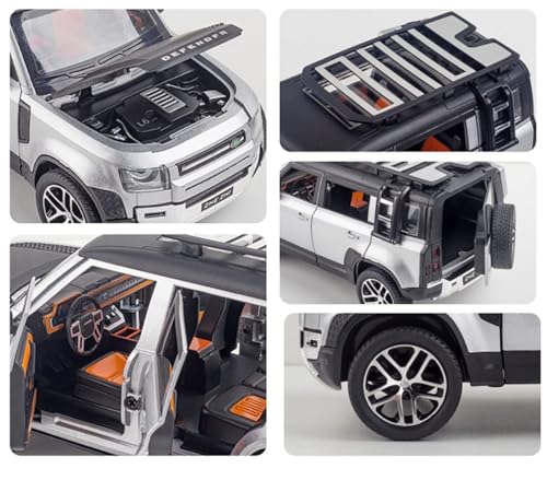 Image of Kids Toy car 1:24 Scale Die cast Metal Toy Car for Kid Model Refender Pull Back Metal Cars with 4 Openable Doors Light and Musical Sound (Multi)