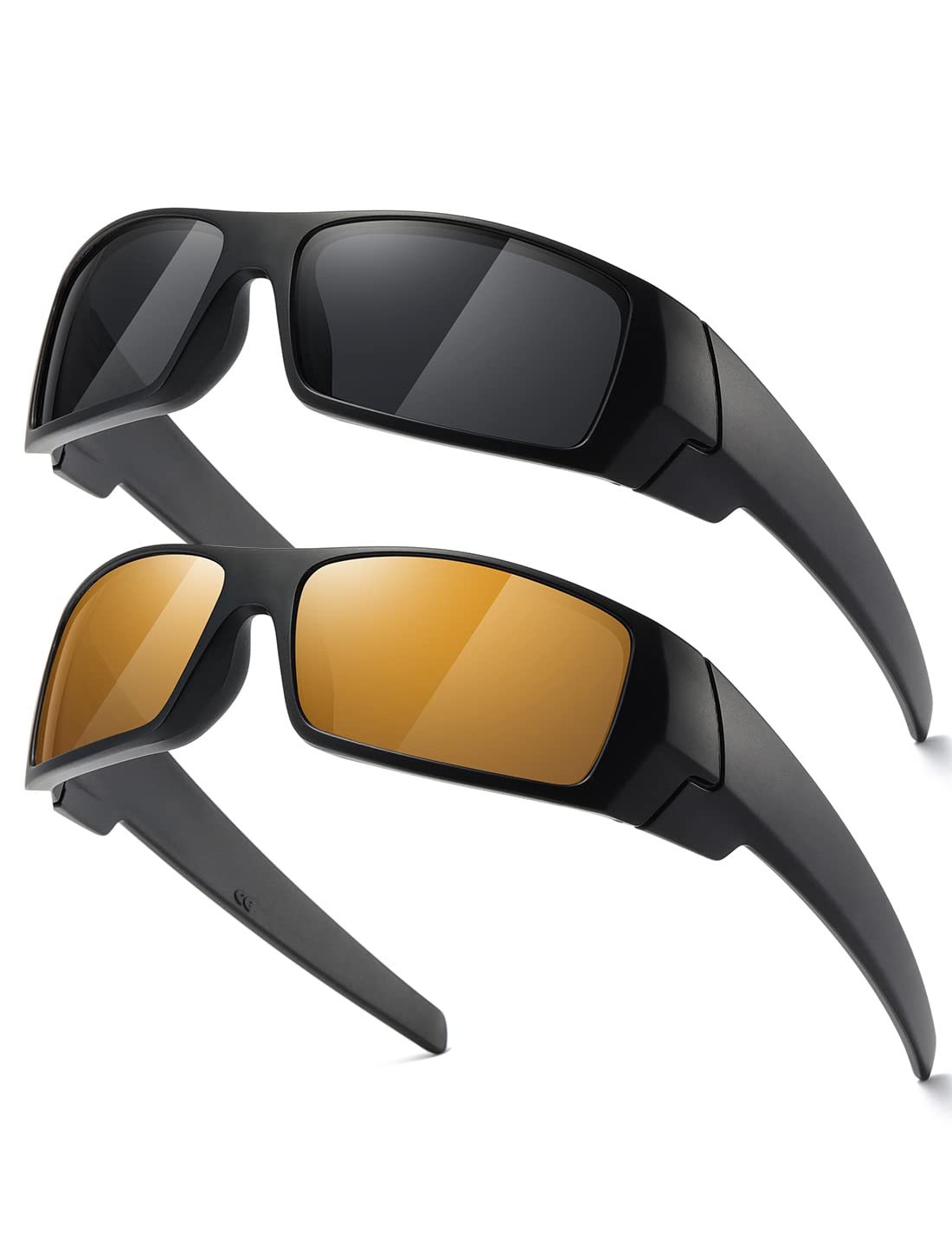 Polarized Sunglasses Men Womens Trendy Retro Sports Rectangular Wrap Around Vintage Shot Shield