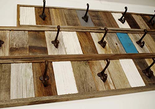 Personalized Wooden Coat Rack With Metal Hooks, Rustic Wall Mounted Entryway Storage, Custom Modern Farmhouse Wall Decor. Reclaimed Barn Wood Your Choice Of Lettering Length And Accent Colors. #TOP3