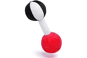 Jollybaby Infant Sensory Weight Rattle, Black and White Stuffed Dumbbell Toy for Newborns