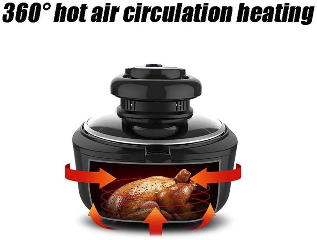 Friteuse d'air 5L, friteuse avec contrôle de la température réglable, minuterie, Noir