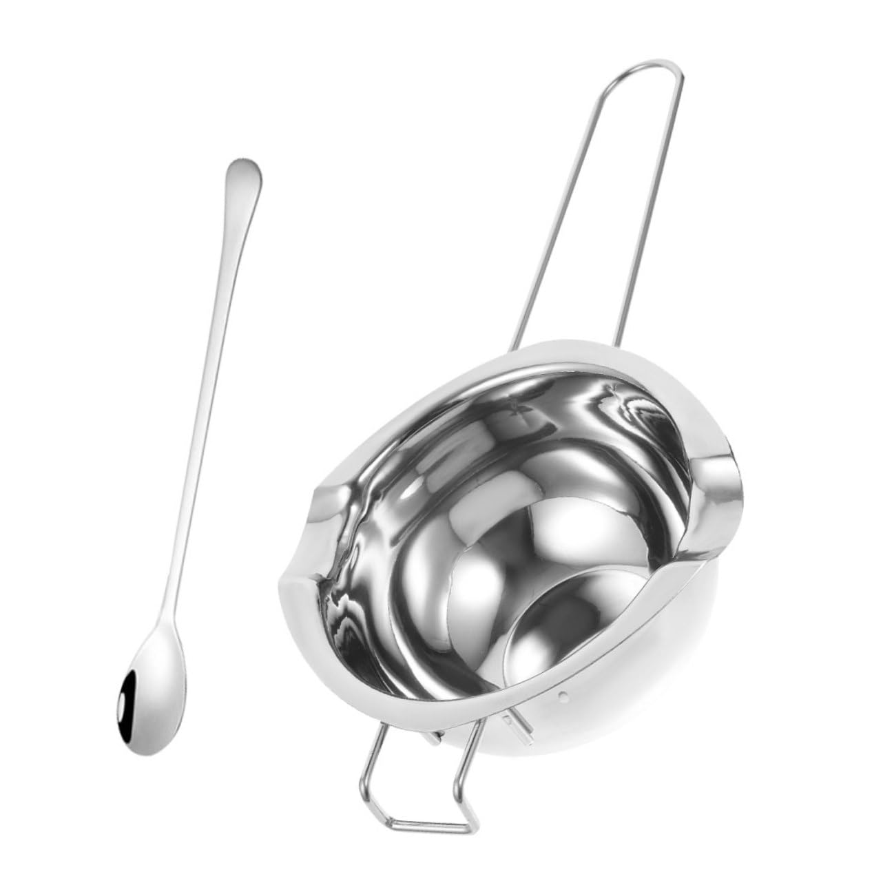 SEWACC 1set Stainless Steel Butter Melting Pot Chocolate Melting Bowl Double Boiler for Candy Cheese Lightweight Pour Spouts Ergonomic Handle for Baking Cooking