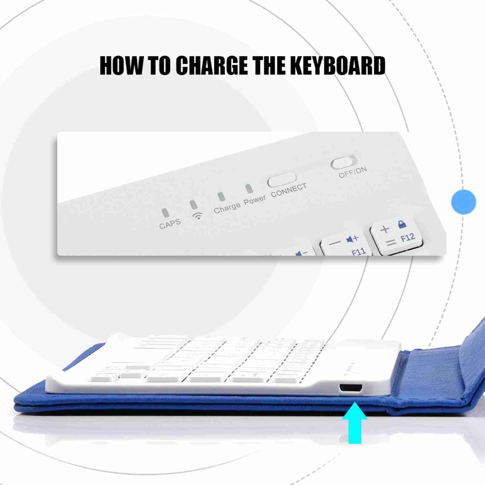 Tastiera Bluetooth Con Custodia Per Telefono - Compatibile IOS/Android/Windows, Pelle PU, Portatile - Foto 9