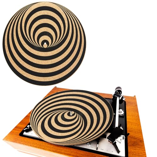 Briwooody Cork Turntable Mat/3mm Thick for Better Sound Support on 11.8 Inches Vinyl LP Record...