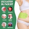 30 PCS Castor Oil Pack Wrap Plus Size, Castor Oil Patches Self-Adhesive for Liver, Stomach, Anti Leakage, No Wash, Portable for Women and Men, 11.8 * 6.3in (Oil Not Included)
