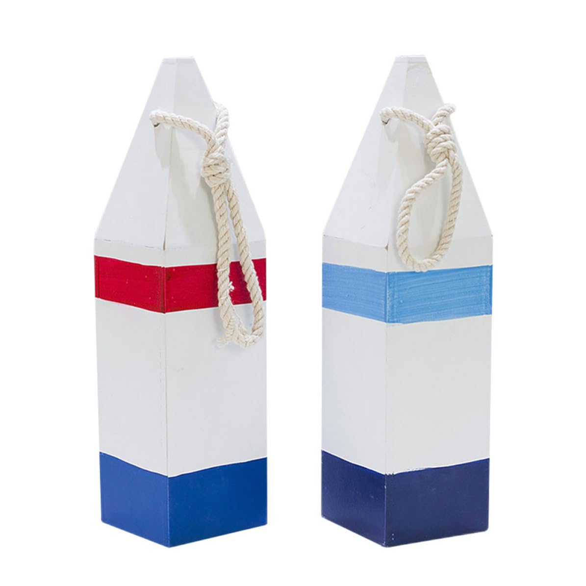 Bouée décoration murale en bois style méditerranéen lot de 2pcs