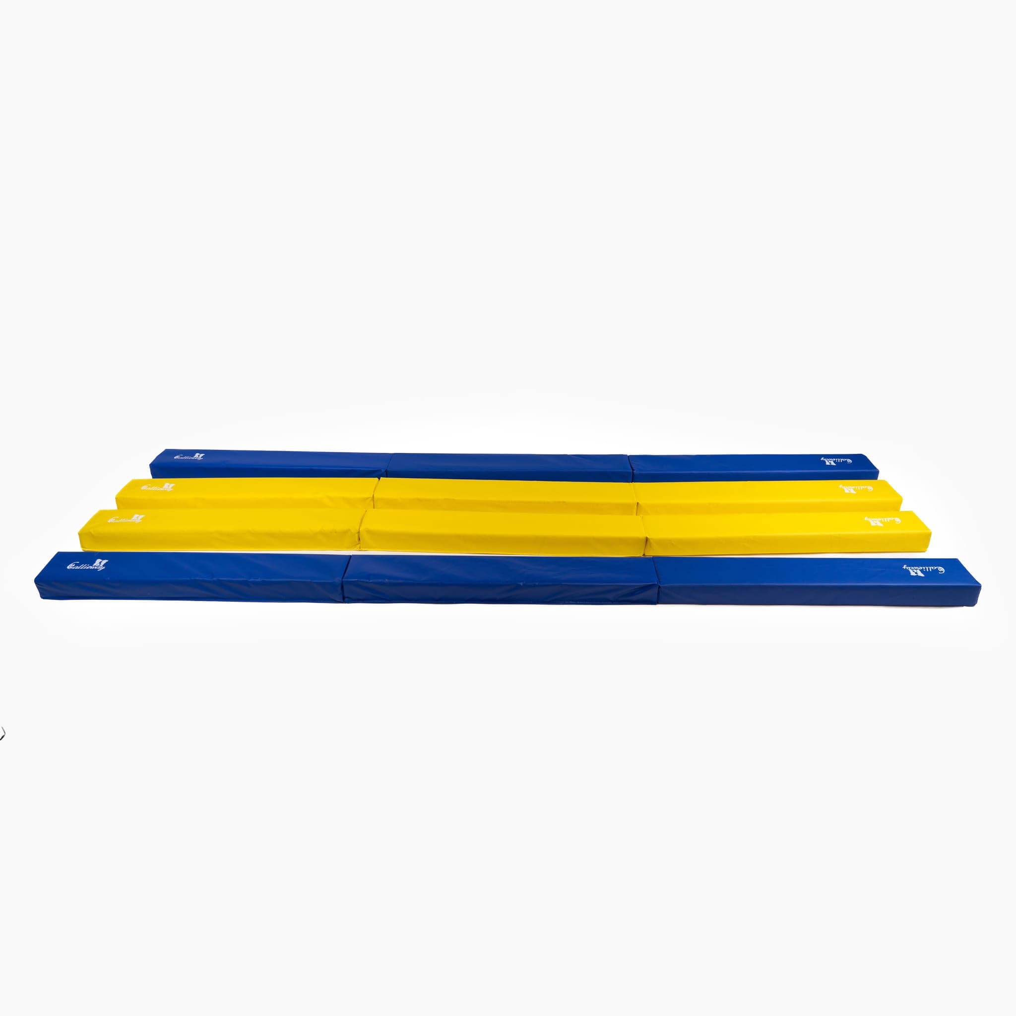 Callieway® Runway Bodenarbeitsbahnen, 4er Pack Soft-Dualbahnen für Hundetraining & Pferdetraining, 2X Gelb & 2X Blau