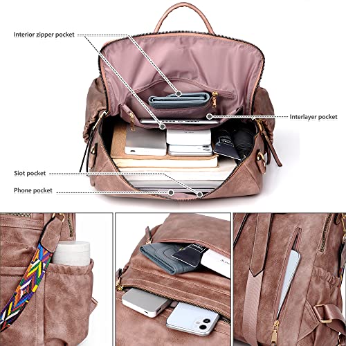 Image of Dora & Liz Womens Backpack Purse Leather Backpack Purse for Women Travel Fashion Backpack Designer Ladies Shoulder Bags