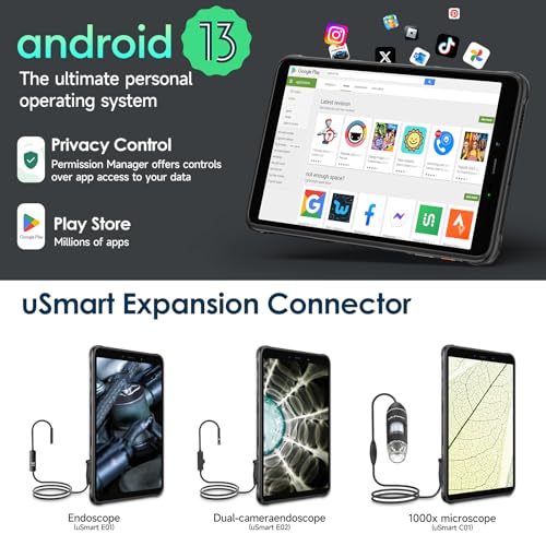 Image of Ulefone Armor Pad Pro 8 inch Rugged Tablet (16GB + 128GB), 48MP Rear Camera + 32MP Front Camera, 7650mAh Battery 18W Fast Charging Octa Core Android 13, 4G LTE 3-Card Slots IP68 Waterproof Tablet GPS NFC