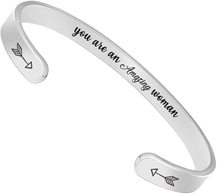 Btysun Bracelets for Women Mothers Day Bracelet Gifts from Daughter Inspirational Gifts for Women Graduation Gifts for Her Motivational Birthday Cuff Bangle Friendship Personalized Mantra Jewelry…