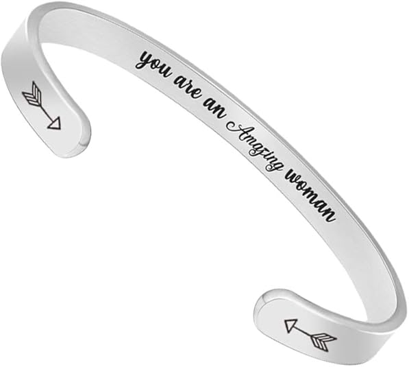 Btysun Bracelets for Women Mothers Day Bracelet Gifts from Daughter Inspirational Gifts for Women Graduation Gifts for Her Motivational Birthday Cuff Bangle Friendship Personalized Mantra Jewelry…