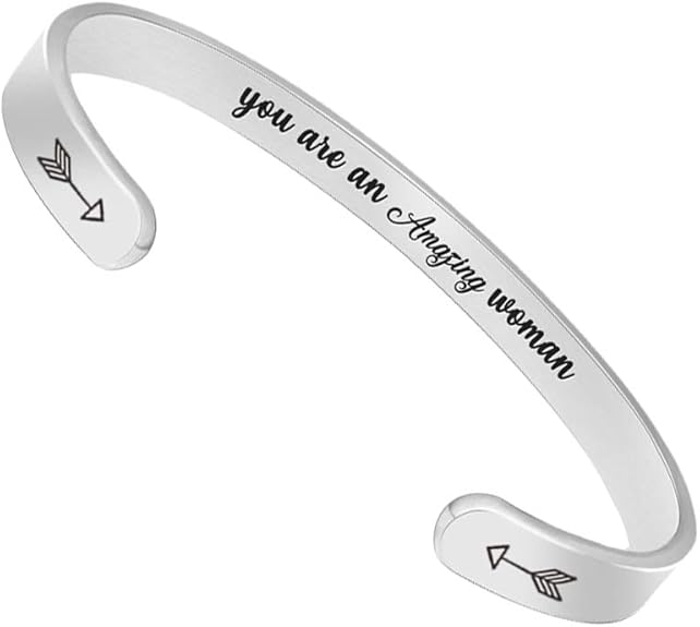 Btysun Bracelets for Women Mothers Day Bracelet Gifts from Daughter Inspirational Gifts for Women Graduation Gifts for Her Motivational Birthday Cuff Bangle Friendship Personalized Mantra Jewelry…