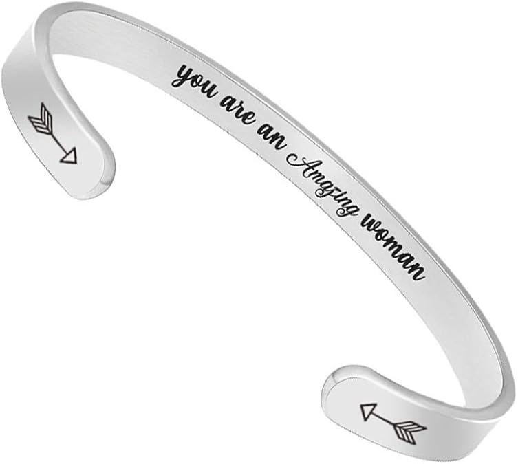 Btysun Bracelets for Women Mothers Day Bracelet Gifts from Daughter Inspirational Gifts for Women Graduation Gifts for Her Motivational Birthday Cuff Bangle Friendship Personalized Mantra Jewelry…