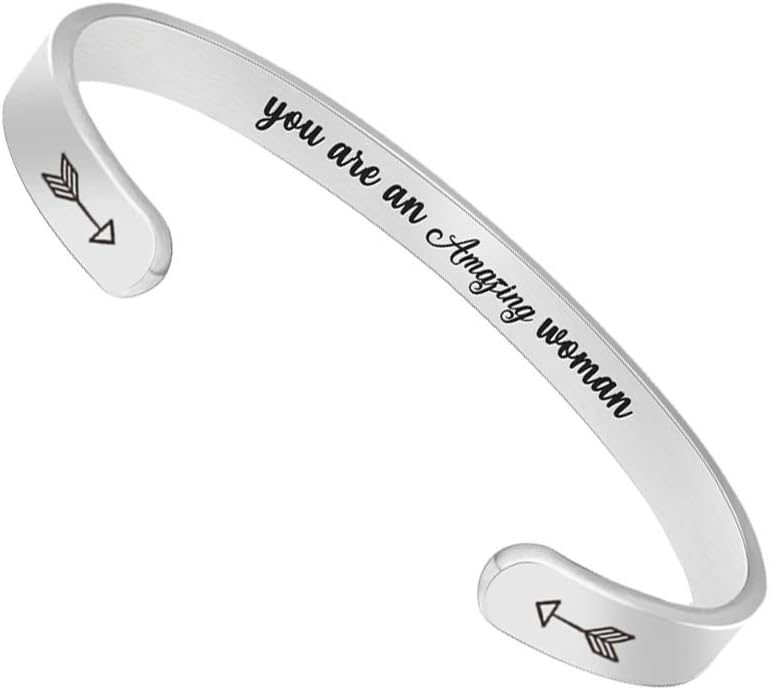 Btysun Bracelets for Women Mothers Day Bracelet Gifts from Daughter Inspirational Gifts for Women Graduation Gifts for Her Motivational Birthday Cuff Bangle Friendship Personalized Mantra Jewelry…