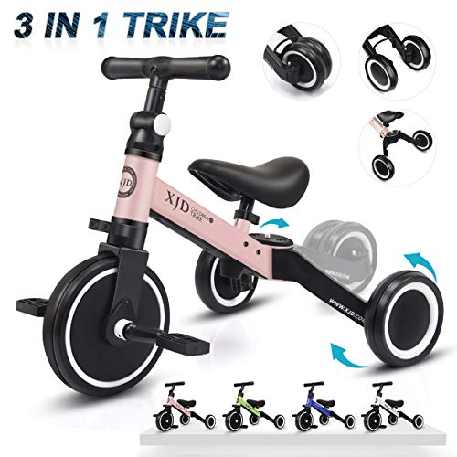 XJD 3 in 1 Kids Tricycles for 1-3 Years Old Kids Trike 3