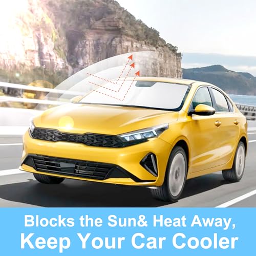 Image of Windshield Sun Shade Custom Fit for 2019-2023 2024 2025 Kia Forte Accessories Foldable Sunshade Sun Blocker Protect Car from Sun Rays & Heat Damage Keep Car Cooler
