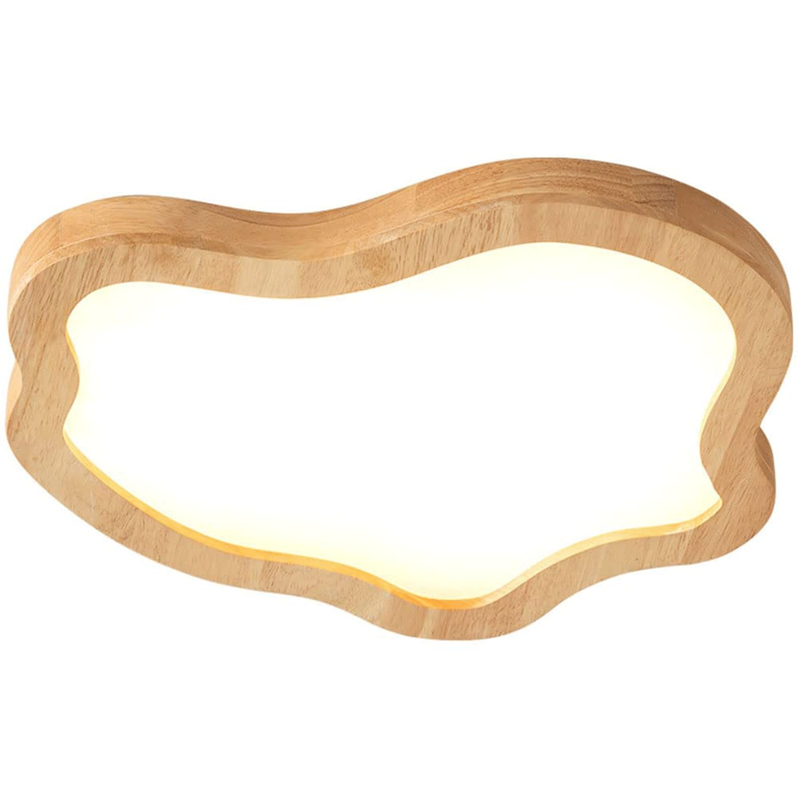 DUddTTW LED Ceiling Light Fixture Wooden Close to Ceiling Light Flush Mount Lighting 3 Color Temperature Chandelier Irregular Ceiling Lamp