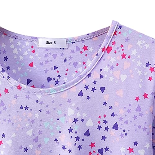 QUCH Nightgowns for women Cotton Womens Nightgown Short Sleeves Sleep Shirts Women's Sleepwear Print Pajama Night Shirts2