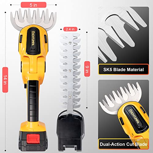 Schtumpa 2-In-1 Cordless Grass Shear, 24V Mini Hedge Trimmer Cordless, 1260-Rpm Handheld Grass Trimmer Cordless, Electric Bush Trimmer Cordless, Lithium-Ion Battery And Charger Included #TOP5