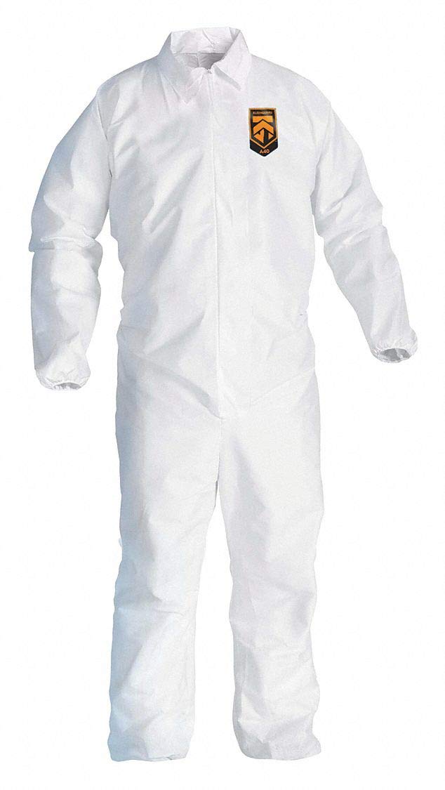 KleenGuard® A40 Liquid & Particle Protection Coveralls - coverall wht elastic wrists/ankles lrg