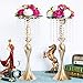 LANLONG Set of 2 Crystal Centerpieces for Tables Gold Metal Flower Vase Stand for Wedding Party Reception Home Decor