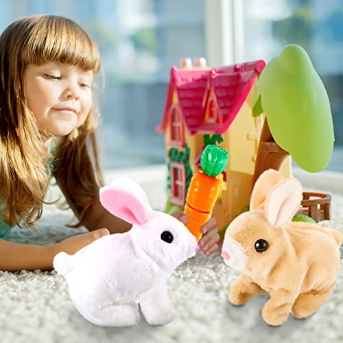 Civaner 2 Pcs Interactive Rabbit Toys Plush Stuffed Walking Bunny Toy With Sounds And Movements Hopping Robotic Toys Easter Gift Present (Rabbit Style) #TOP5