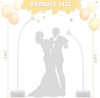 Vista 3 de Chamvis Soporte de arco de globos, kit de arco de globos ajustable de 8.2 pies y 5 pies, marco de arco de boda, soporte de arco de flores, arco