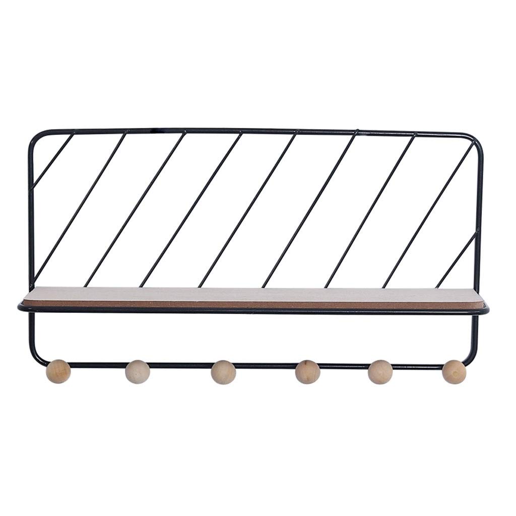 ZAW Appendiabiti Attaccapanni Nordic Creativo Ferro Battuto Legno Muro Appendiabiti Chiave Sacchetto di Vestiti Sciarpa Gancio di stoccaggio in Legno Rack Decorazione Domestica (Dimensione : 6 Hooks)