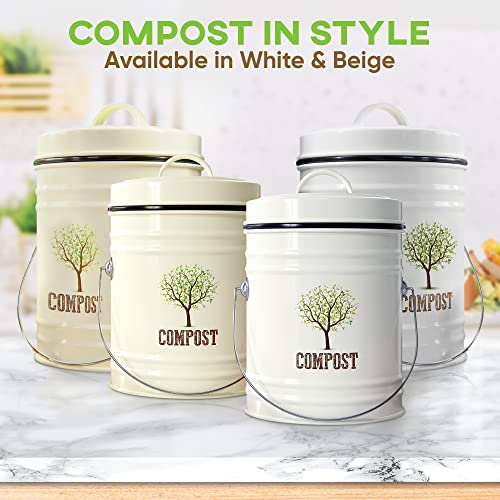 Third Rock Compost Bin Kitchen – 1.0 Gallon Countertop Compost Bin With Lid – Kitchen Compost Bin Countertop – Indoor Compost Bin Kitchen Counter Includes Inner Compost Bucket Liner - Indoor Composter #TOP7