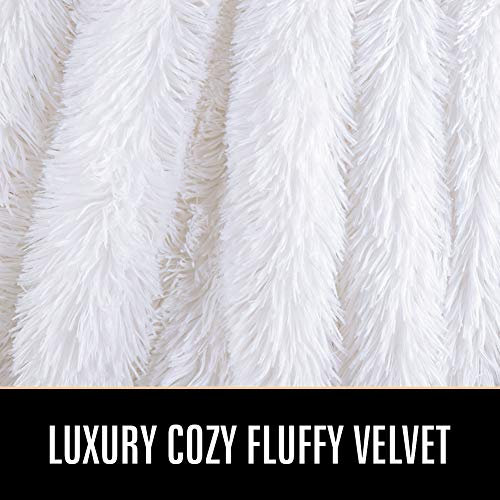 Lochas Super Soft Shaggy Faux Fur Blanket, Plush Fuzzy Bed Throw Decorative Washable Cozy Sherpa Fluffy Blankets For Couch Chair Sofa (Pure White 50" X 60") #TOP3