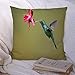 945 Kissenhülle 45x45cm Polyester Kissen Fall Büro Kissenbezug Mexikanische Vogelbeobachtung Veilchenohr Colibri Thalassinus Mediumsized Metallic Animals Wildlife Nature Cloud