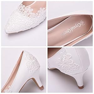 ウェディング向け ホワイトレースパンプス ヒール THE LOVEL ウェディング向け ホワイトレースパンプス ヒール THE LOVEL