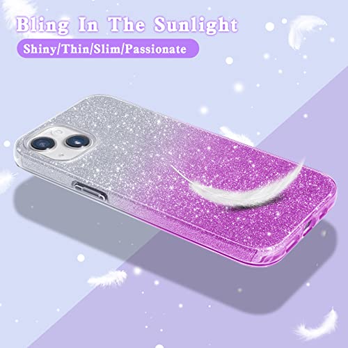 MATEPROX Compatible with iPhone 14 Plus Case Bling Sparkle Cute Girls Women Protective Cases Cover for iPhone 14 Plus 6.7" 2022 (Gradient Purple) - image 6
