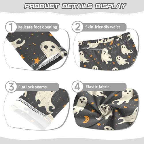 Girls Leggings Halloween Cute Ghosts Moon Star Soft Toddler Leggings for Girls Kids Pants Size 4T-10T3