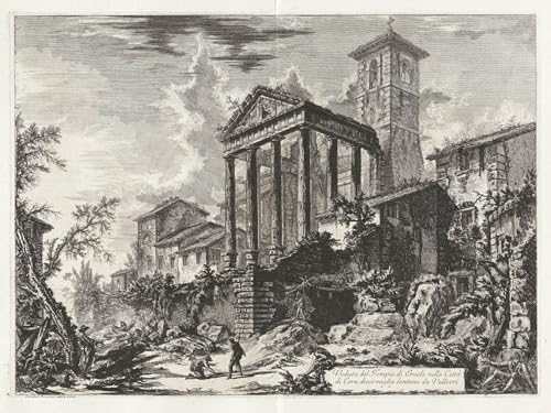 Pintura mural para salón y dormitorio: lienzo vintage de Battista Piranesi de 60x90cm
