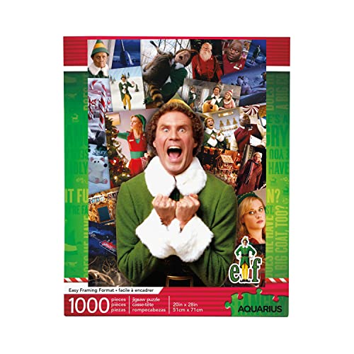 AQUARIUS Elf Collage Puzzle (1000 Piece Jigsaw Puzzle) - Glare Free - Precision Fit - Officially Licensed Elf Merchandise & Collectibles - 20 x 28 Inches