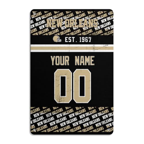 Image of New Orleans Metal Sign for Outside Custom Name and Number Gifts