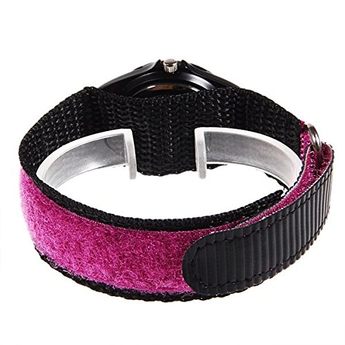 Eleoption Sport Watch For Men Women Analog Quartz Watch Luminous Military Nylon Strap Hook Loop Wrist Watch Unisex For Teenagers Students (Large, Purple) #TOP4