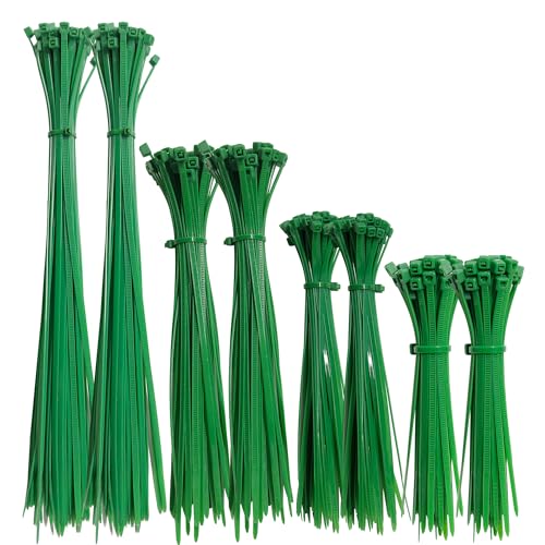 200 Stück Kabelbinder Grün Set 100/150/200/300 mm(je 50 Stück) Highwings Nylon Verschiedene Größen Super Haltbar Selbsthemmend Kabelbinder für Kabelmanagement Gartenarbeit Wohnen Werkstätten