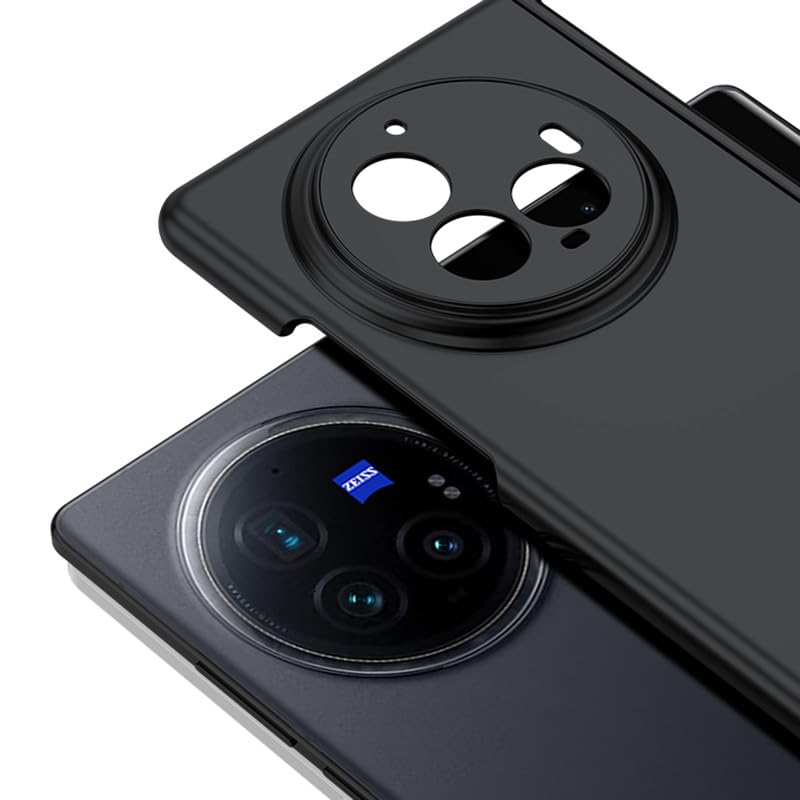 Image of Solid Hard PC Shock Proof Hybrid Edge to Edge Protective Back Cover for Vivo X Fold 3 Pro - Black Hard PC