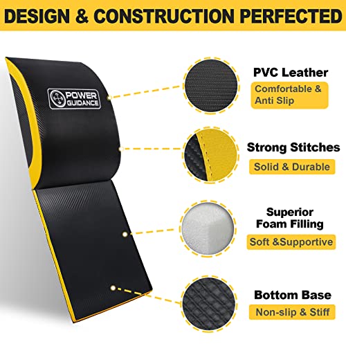 Image of POWER GUIDANCE Ab Exercise Mat - Sit up Pad - Abdominal & Core Trainer Mat for Full Range of Motion Ab Workouts - Black #2, 14.2 inch x 11.8 inch