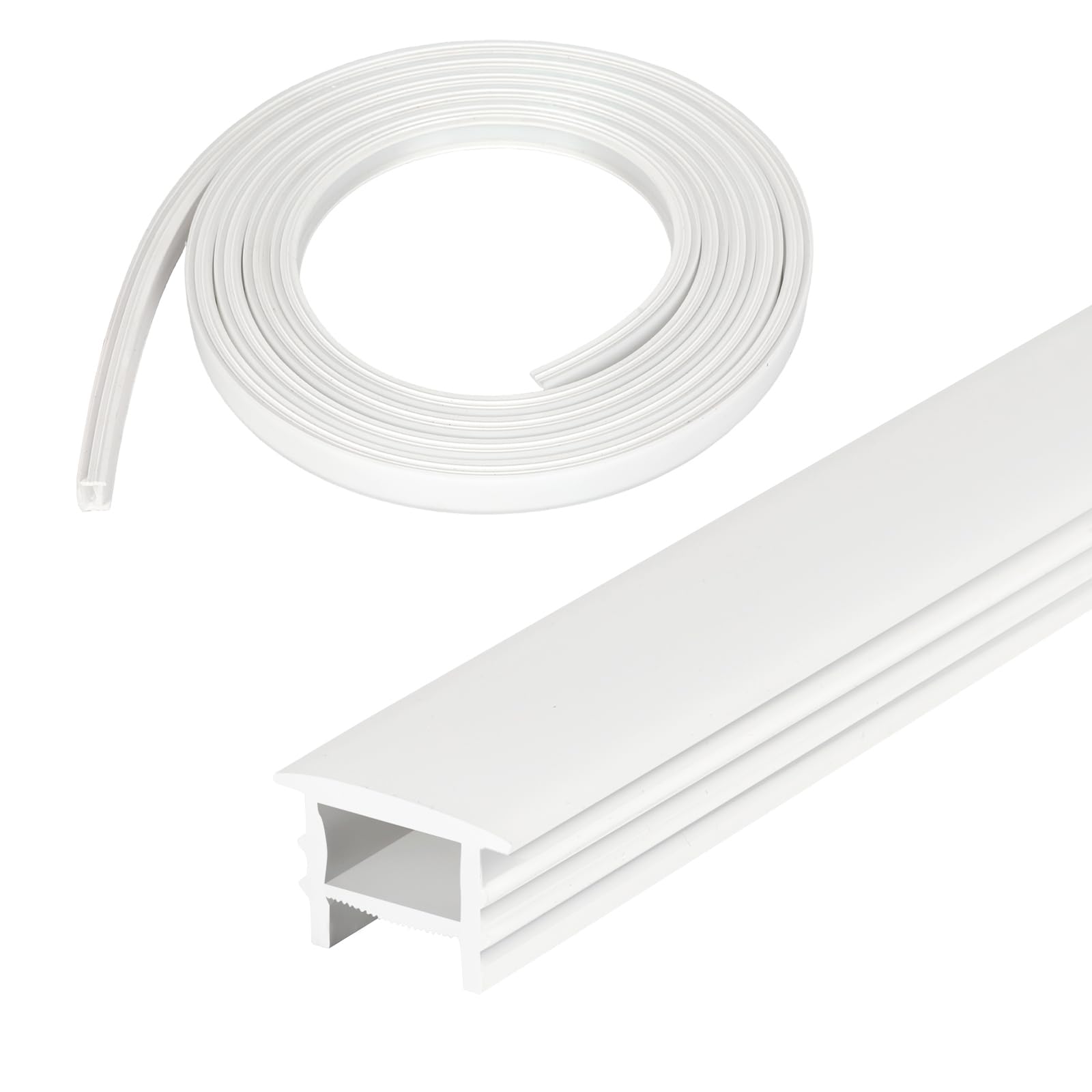 WMLBK Silicone LED Channel System, 16.4ft/5m 16x16mm Flexible Silicone LED Profile Housing LED Diffuser Channel for 10 mm LED Strips Indoor Outdoor Ambient Decor (White, 16x16mm, 5M)