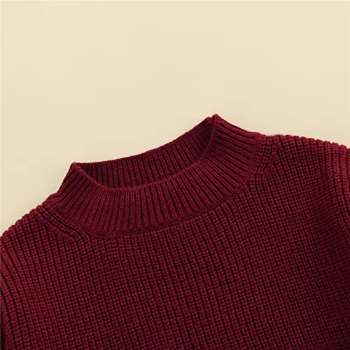 YINGISFITM Toddler Kids Baby Girl Boy Winter Sweater Solid Knitted Oversized Sweatshirt Long Sleeve Shirt Clothes Outfit2
