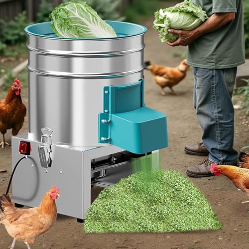 Futtermischer, 1800 W, Zuchtpresse mit vergrößertem Auslassanschluss, einstellbare Grobheit, 1300 kg/h Leistung für Hühner, Enten, Fisch, Rinder, Schafe, Pferde